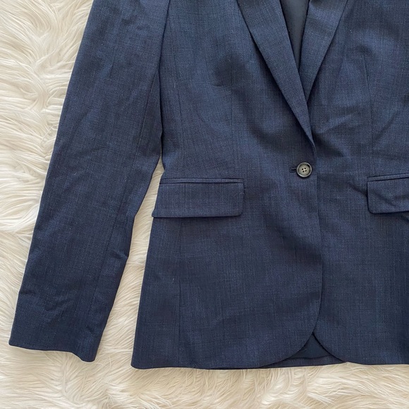 Banana Republic Navy Blue Wool Single Button Single Breasted Blazer Jacket - Picture 3 of 8
